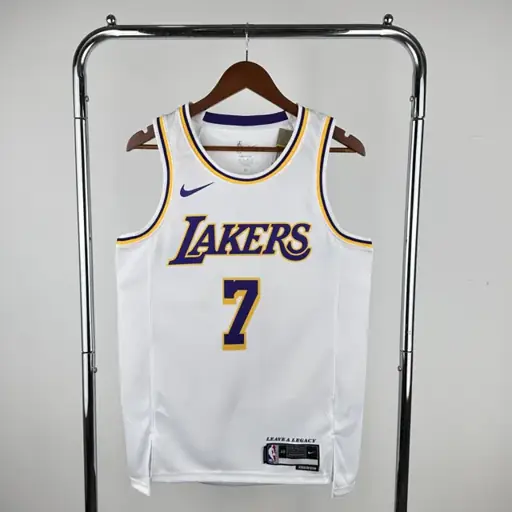 Temporada 23 Lakers de Los Ángeles cuello redondo blanco número 7 Anthony