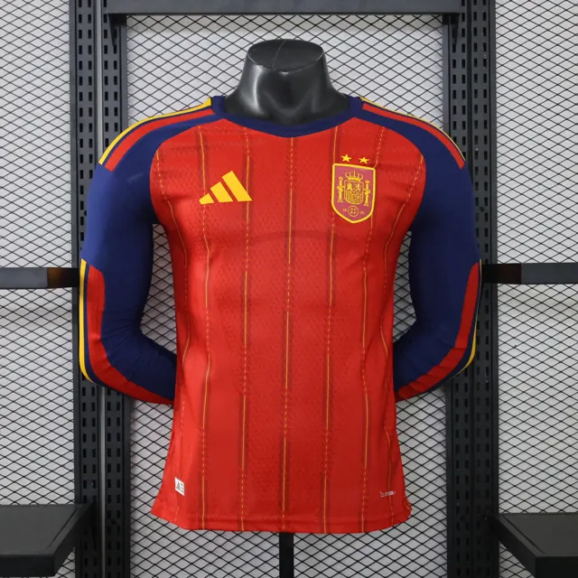 Versión jugador: 26-27 España local manga larga dos estrellas S a 3XL