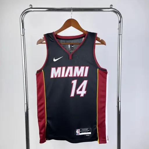 Temporada 23 Miami Heat camiseta cuello en V negra número 14 Herro