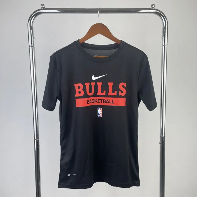 Temporada 23 Bulls negro camiseta de entrenamiento de secado rápido de manga corta