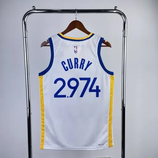 Temporada 23 Warriors cuello en V blanca n.º 2974 Curry