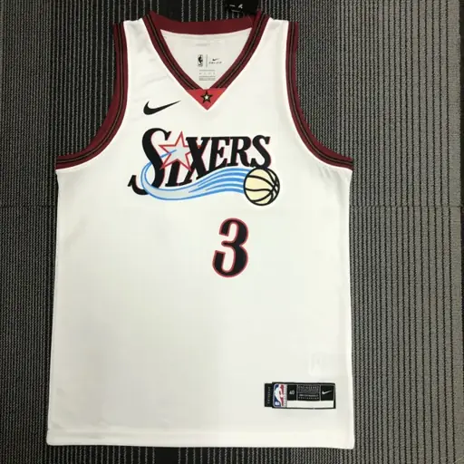76ers retro Gran Estrella blanco número 3 Iverson
