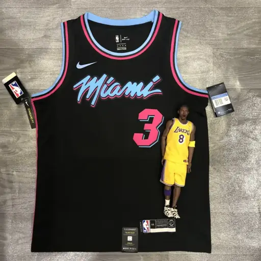 Miami Heat cuello redondo negro nº 3 Wade