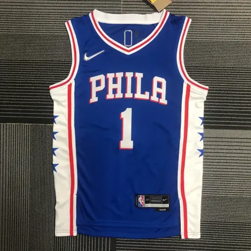 75.º aniversario Philadelphia 76ers azul de cuello en V n.º 1 James Harden