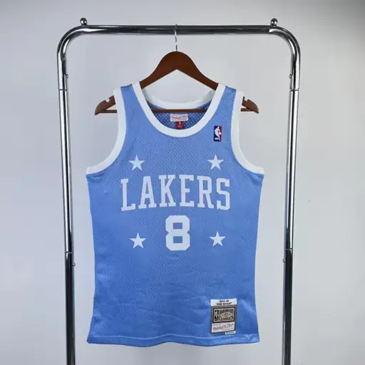 Camiseta retro MN versión aficionado, termotransferida: Lakers temporada 2004/05 azul Carolina nº 8 Kobe Bryant