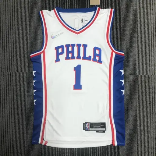 75.º aniversario Philadelphia 76ers blanco de cuello en V n.º 1 James Harden