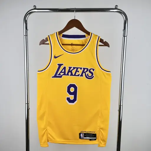 Temporada 23 Lakers de Los Ángeles cuello redondo amarillo número 9 Bronny