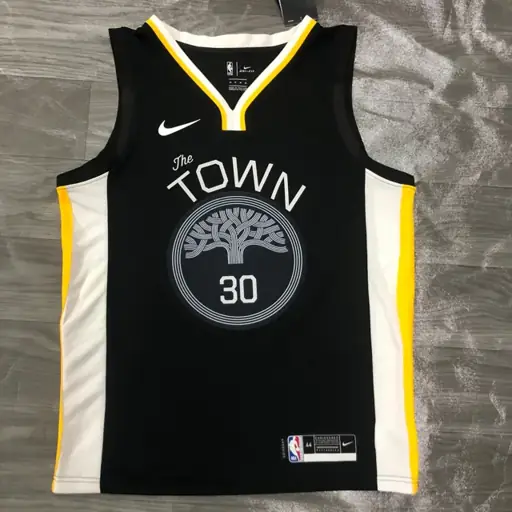 Temporada 19 Golden State Warriors Edición Ciudad negro cuello en V nº 30 Stephen Curry