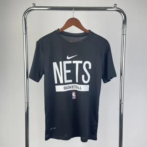 Temporada 23 Nets negro camiseta de entrenamiento de secado rápido de manga corta