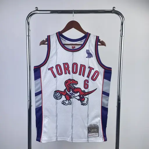 Camiseta retro termoimpresa versión aficionado MN: Toronto Raptors blanco nº6