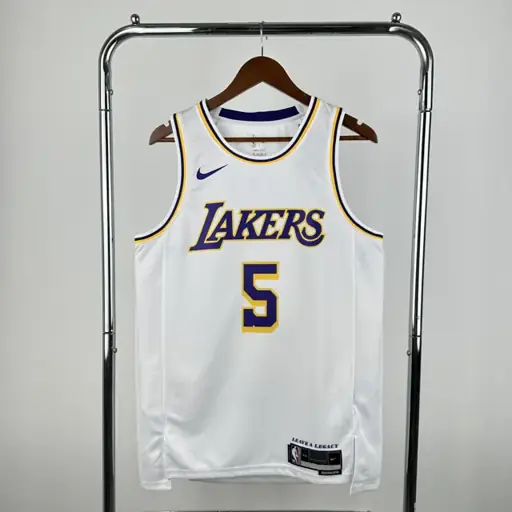 Temporada 23 Los Angeles Lakers Blanco de cuello redondo Nº 5 Ayton