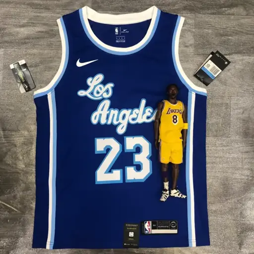 Los Angeles Lakers Noche Latina retro azul número 23 LeBron James