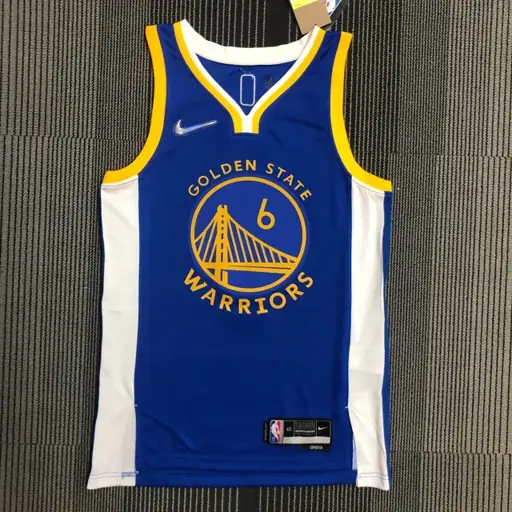 75 aniversario Warriors cuello en V azul número 6 Nick Young
