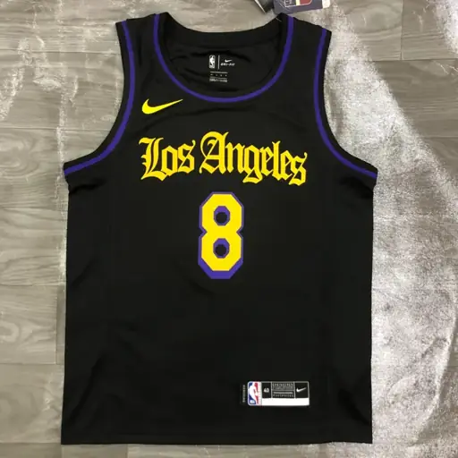Lakers cuello redondo Noche Latina negro n.º 8 Kobe