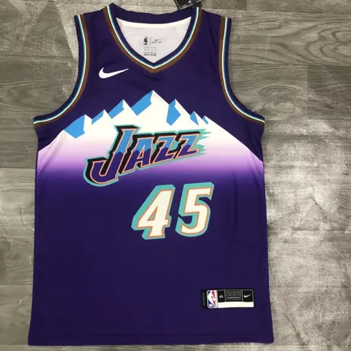 Utah Jazz Edición Montaña retro púrpura nº 45 Donovan Mitchell