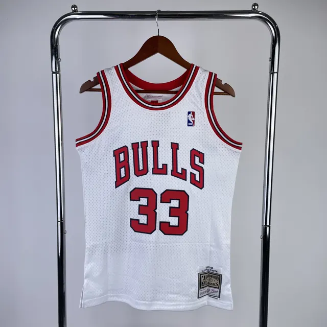 MN camiseta retro termoimpresa: SW Chicago Bulls temporada 98 color blanco nº33 Pippen