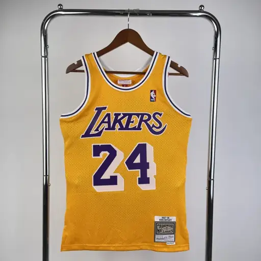 MN camiseta retro termoimpresa: SW Lakers temporada 07/08 cuello redondo amarillo nº 24 Kobe Bryant