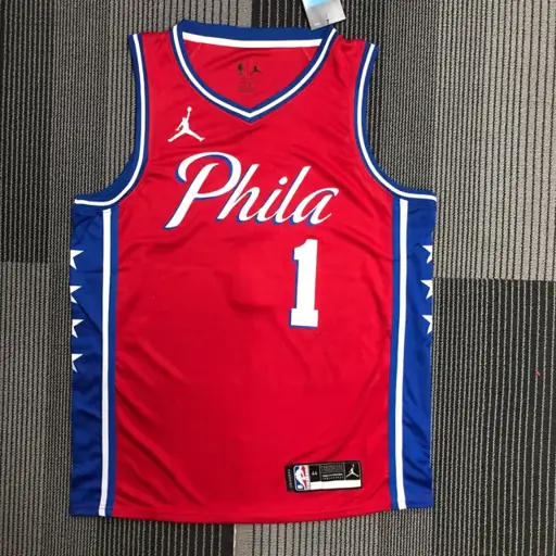 76ers versión Jumpman rojo número 1 Harden