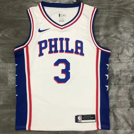 Philadelphia 76ers, cuello en V, blanco, nº 3 Iverson