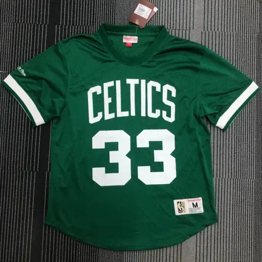Mitchellness Celtics de Boston verde número 33 Bird camiseta retro de malla de manga corta