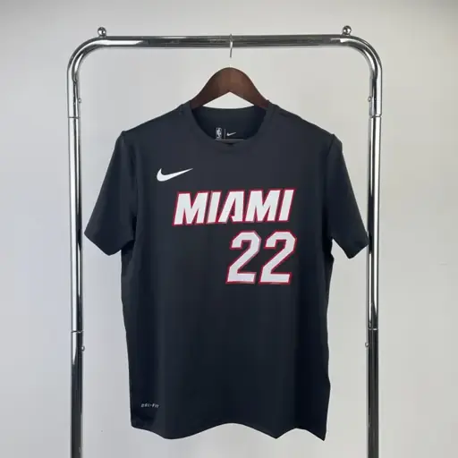 Miami Heat negro n.º 22 Butler camiseta de manga corta de secado rápido