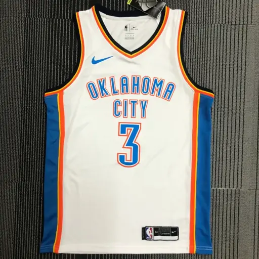 Camiseta blanca de los Thunder n.º 3 Paul