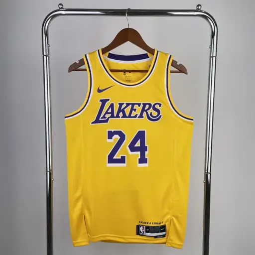 Temporada 23 Los Angeles Lakers cuello redondo amarillo n.º 24 Kobe