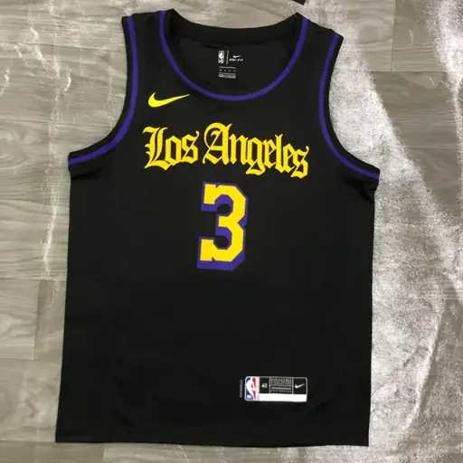 Lakers cuello redondo Noche Latina negro n.º 3 Davis