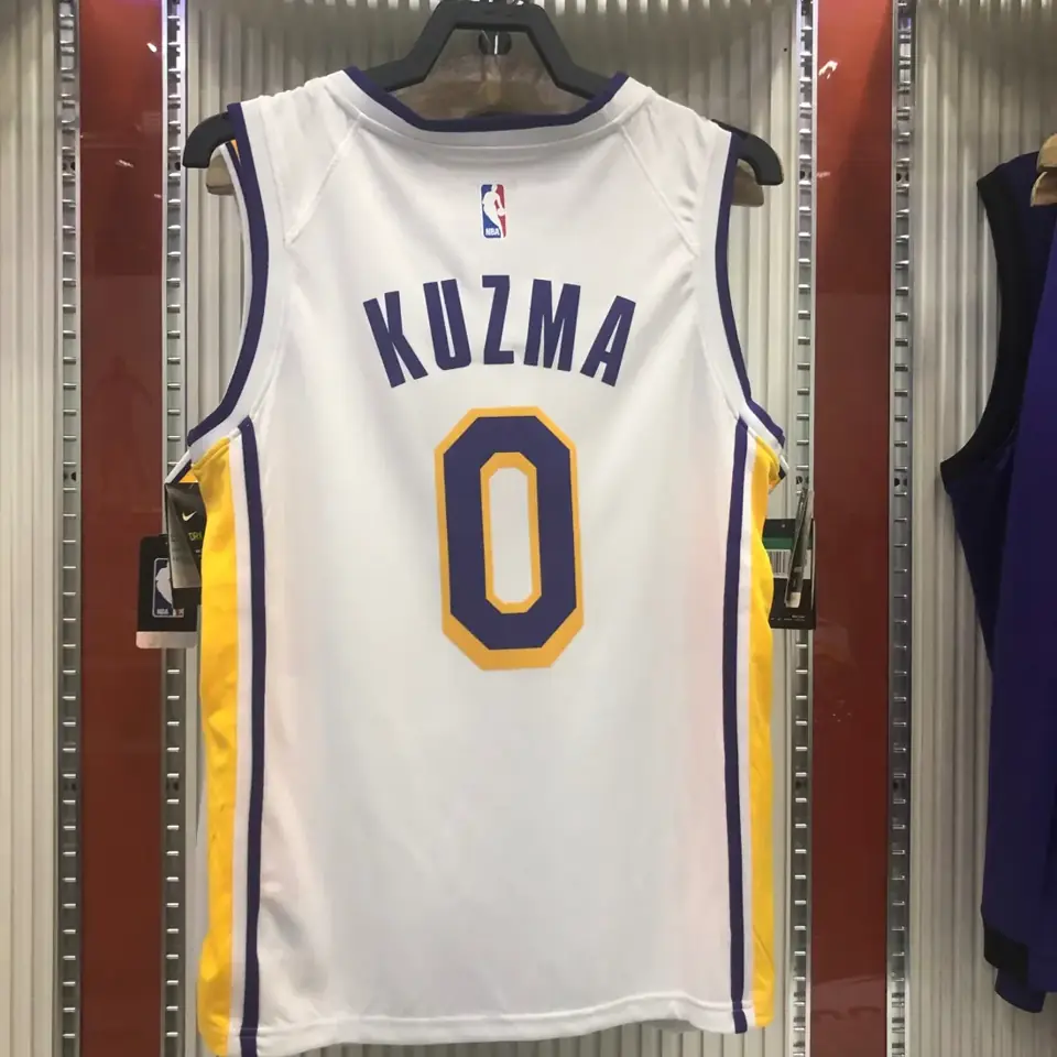 Foto 2 de Los Angeles Lakers blanco cuello en V nº 0 Kyle Kuzma