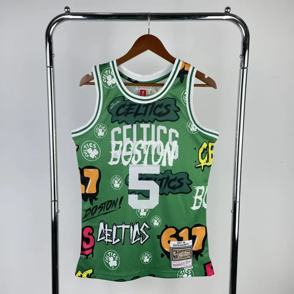 Foto 1 de Camiseta retro termosellada MN: SW Celtics Temporada 07/08 Grafiti Número 5 Garnett