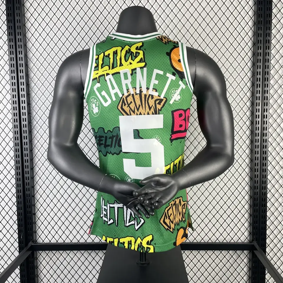 Foto 2 de Camiseta retro termosellada MN: SW Celtics Temporada 07/08 Grafiti Número 5 Garnett