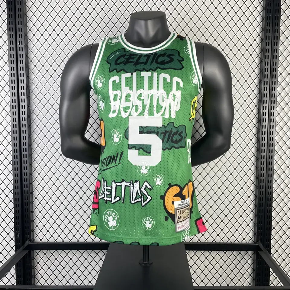 Foto 3 de Camiseta retro termosellada MN: SW Celtics Temporada 07/08 Grafiti Número 5 Garnett