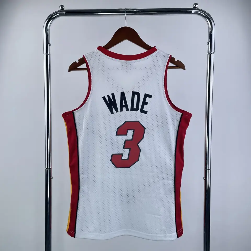 Foto 2 de Camiseta retro MN termo-prensada: SW Miami Heat temporada 05/06 blanco n.º 3 Wade