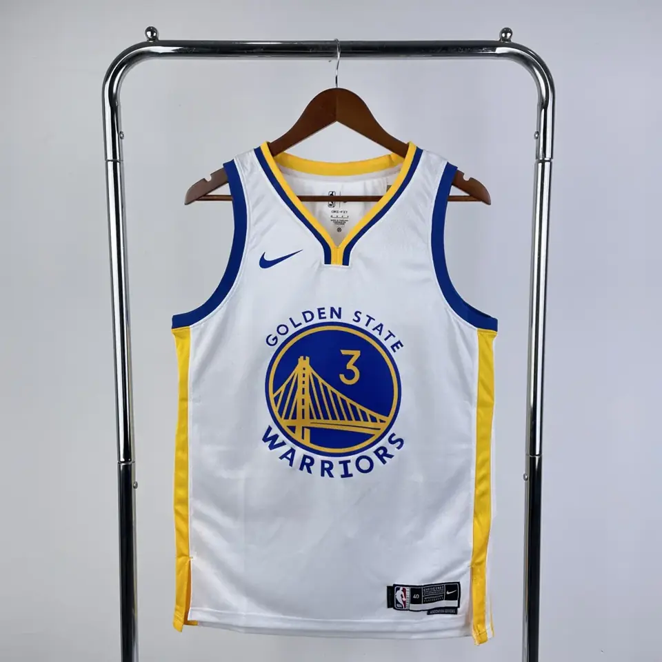 Foto 1 de Temporada 23 Warriors cuello en V blanco número 3 Paul