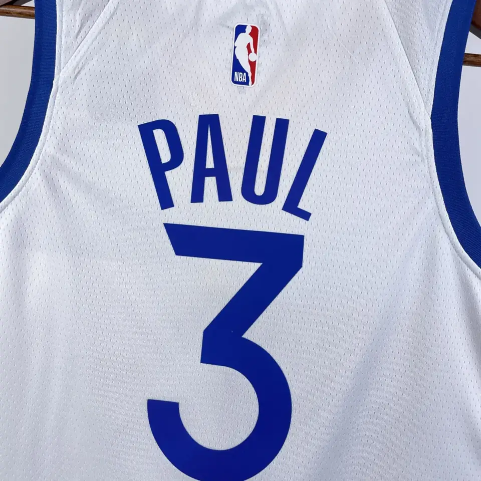 Foto 8 de Temporada 23 Warriors cuello en V blanco número 3 Paul