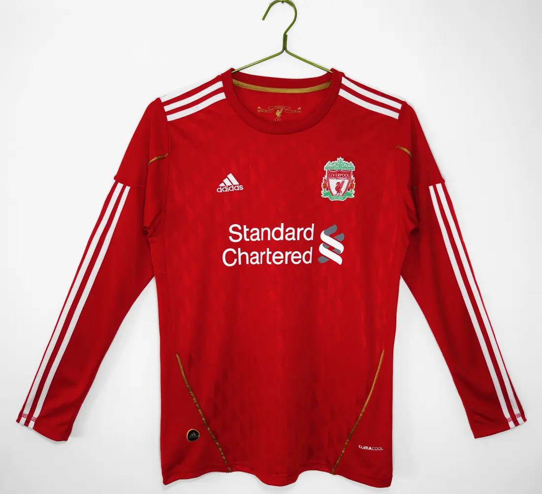 Foto 1 de Manga larga: temporada 2010/11 Liverpool local camiseta retro 3B
