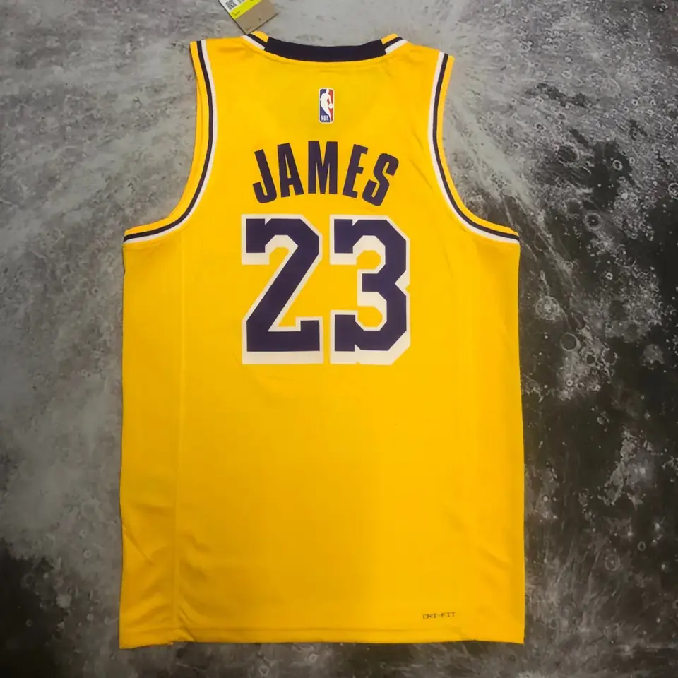 Foto 4 de Temporada 23 Los Angeles Lakers cuello redondo amarillo n.º 23 James