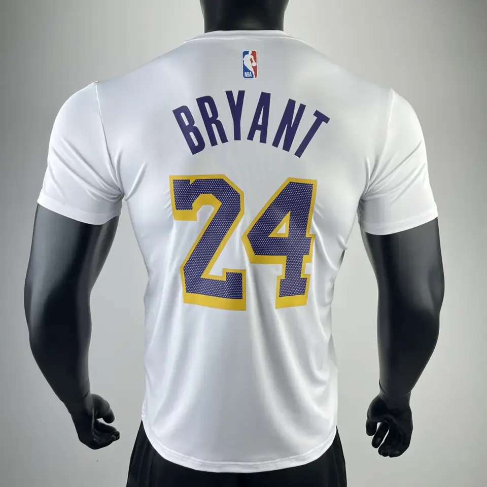 Foto 3 de Los Angeles Lakers blanco número 24 camiseta de manga corta de secado rápido
