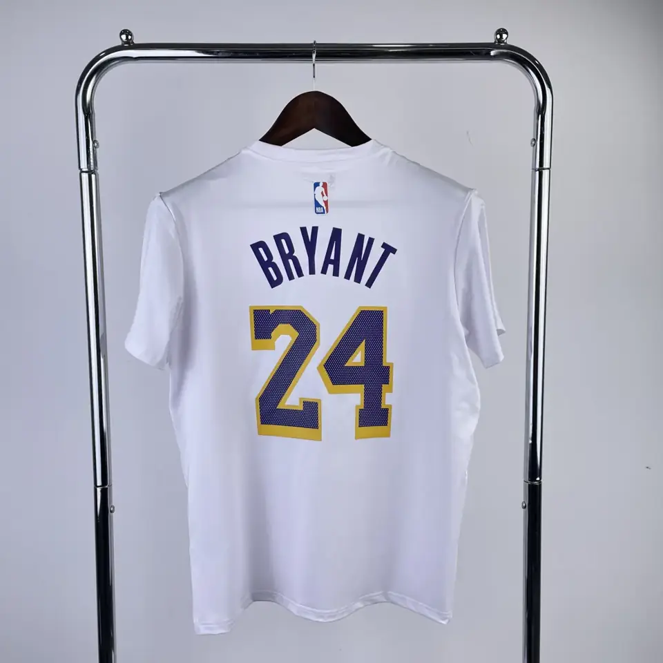 Foto 4 de Los Angeles Lakers blanco número 24 camiseta de manga corta de secado rápido