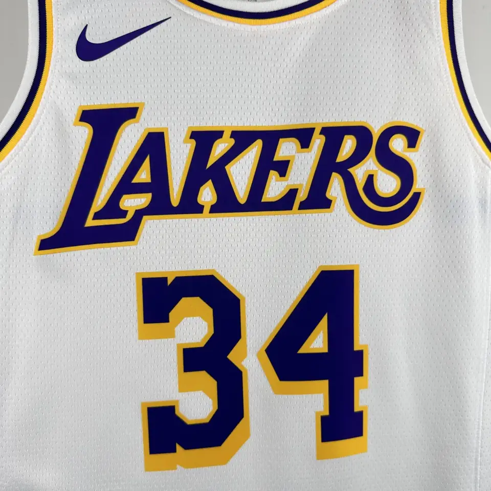 Foto 3 de Lakers cuello redondo blanco #34 O'Neal