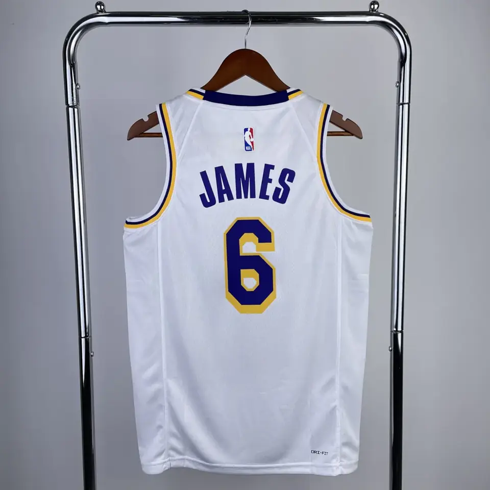 Foto 6 de Temporada 23 Los Angeles Lakers cuello redondo blanco n.º 6 James