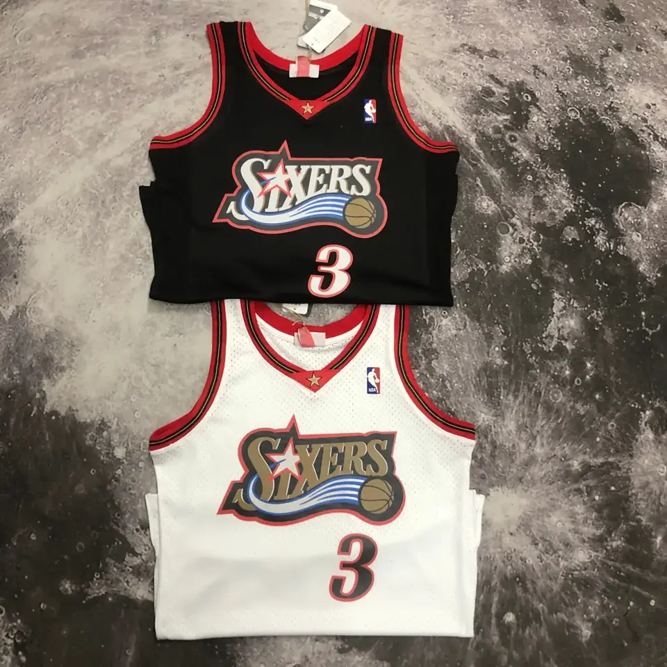 Foto 5 de Camiseta retro MN de termopresión: SW de los 76ers, temporada 97/98, negra, nº 3 Iverson