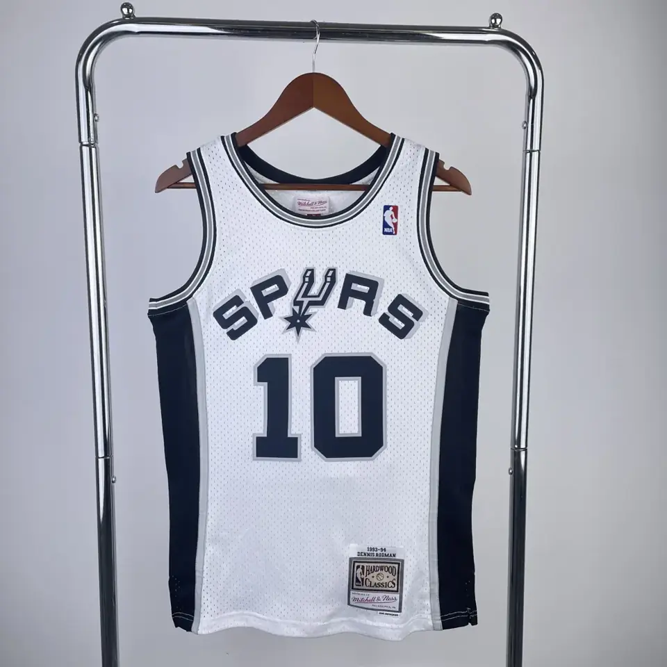 Foto 1 de MN camiseta retro termosellada: SW San Antonio Spurs temporada 1993/94 blanco n.º 10 Rodman