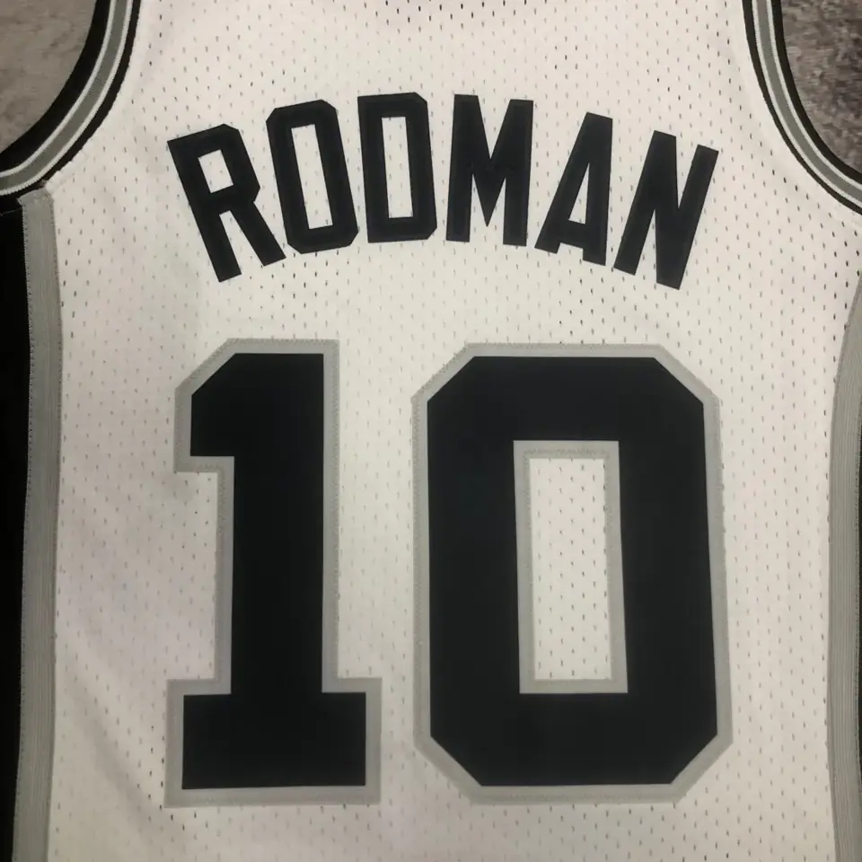 Foto 6 de MN camiseta retro termosellada: SW San Antonio Spurs temporada 1993/94 blanco n.º 10 Rodman