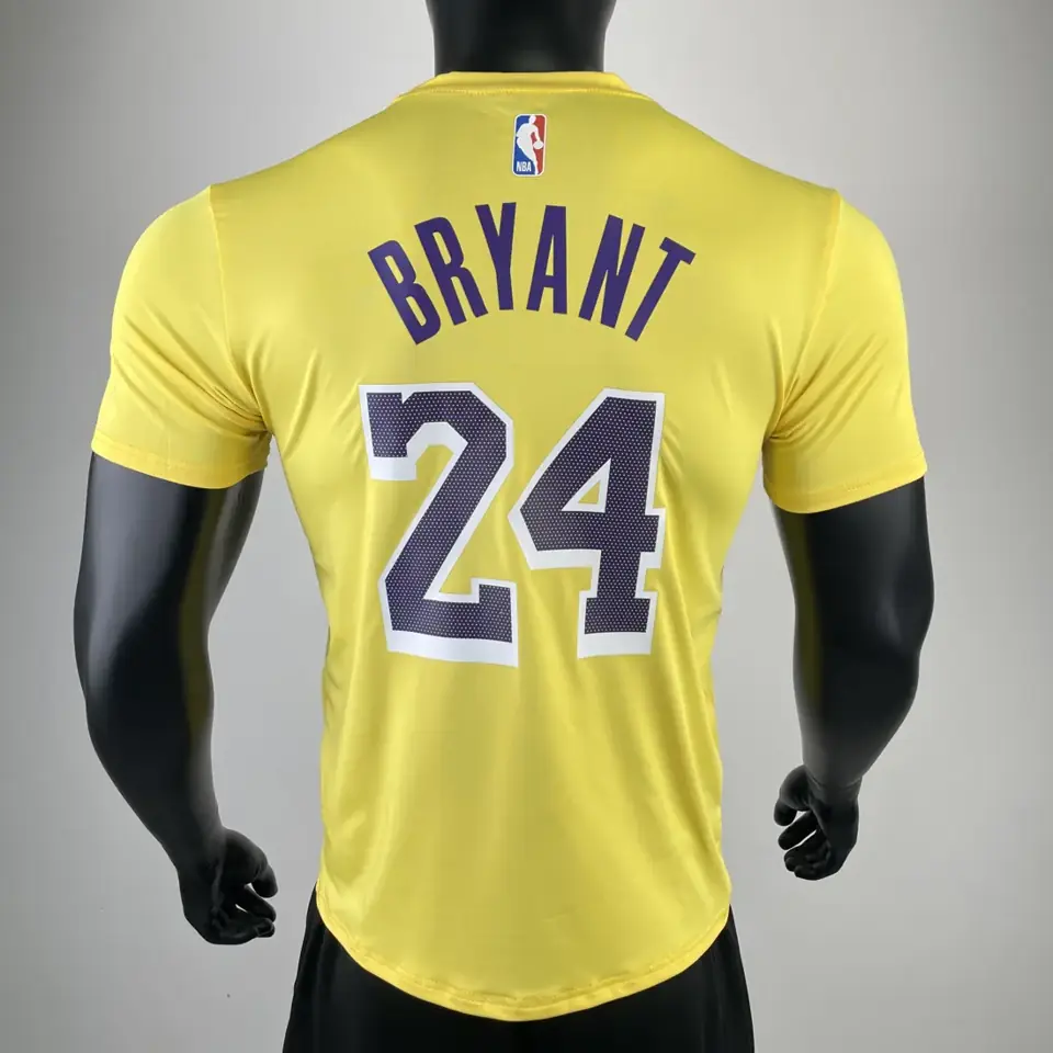 Foto 3 de Los Angeles Lakers amarillo número 24 camiseta de manga corta de secado rápido