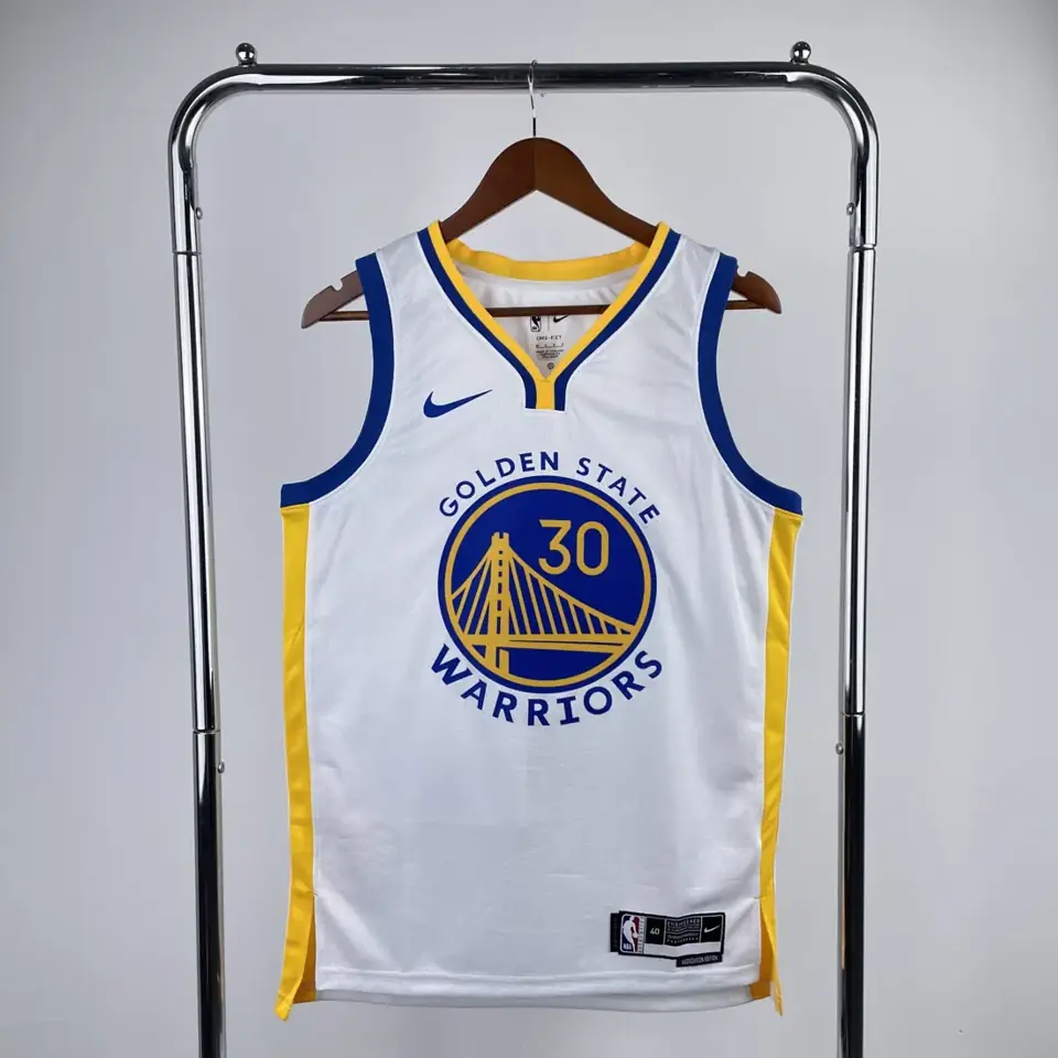 Foto 1 de Temporada 23 Warriors cuello en V blanca n.º 30 Curry