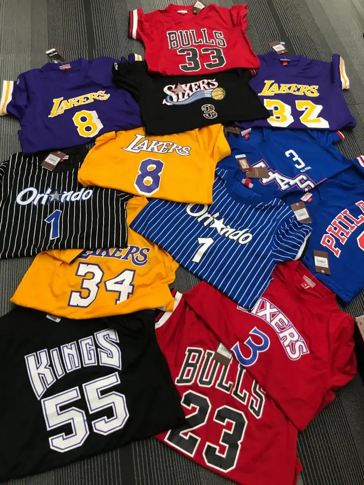 Foto 3 de Mitchellness 76ers de Filadelfia azul número 3 Iverson camiseta retro de malla de manga corta