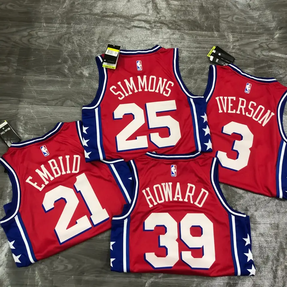 Foto 2 de Temporada 21 76ers temática Jordan rojo nº 21 Embiid