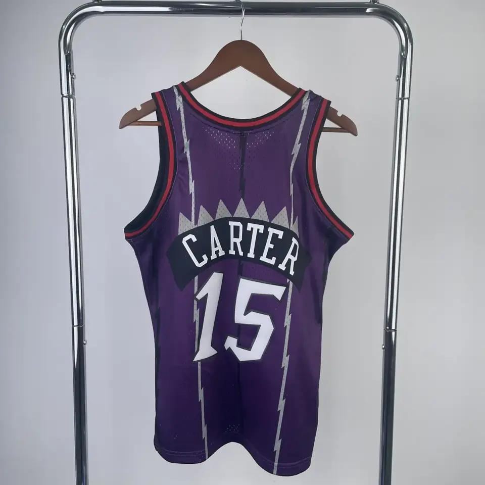 Foto 2 de Camiseta retro MN termoimpresa: SW Toronto Raptors temporada 99 morado nº 15 Carter