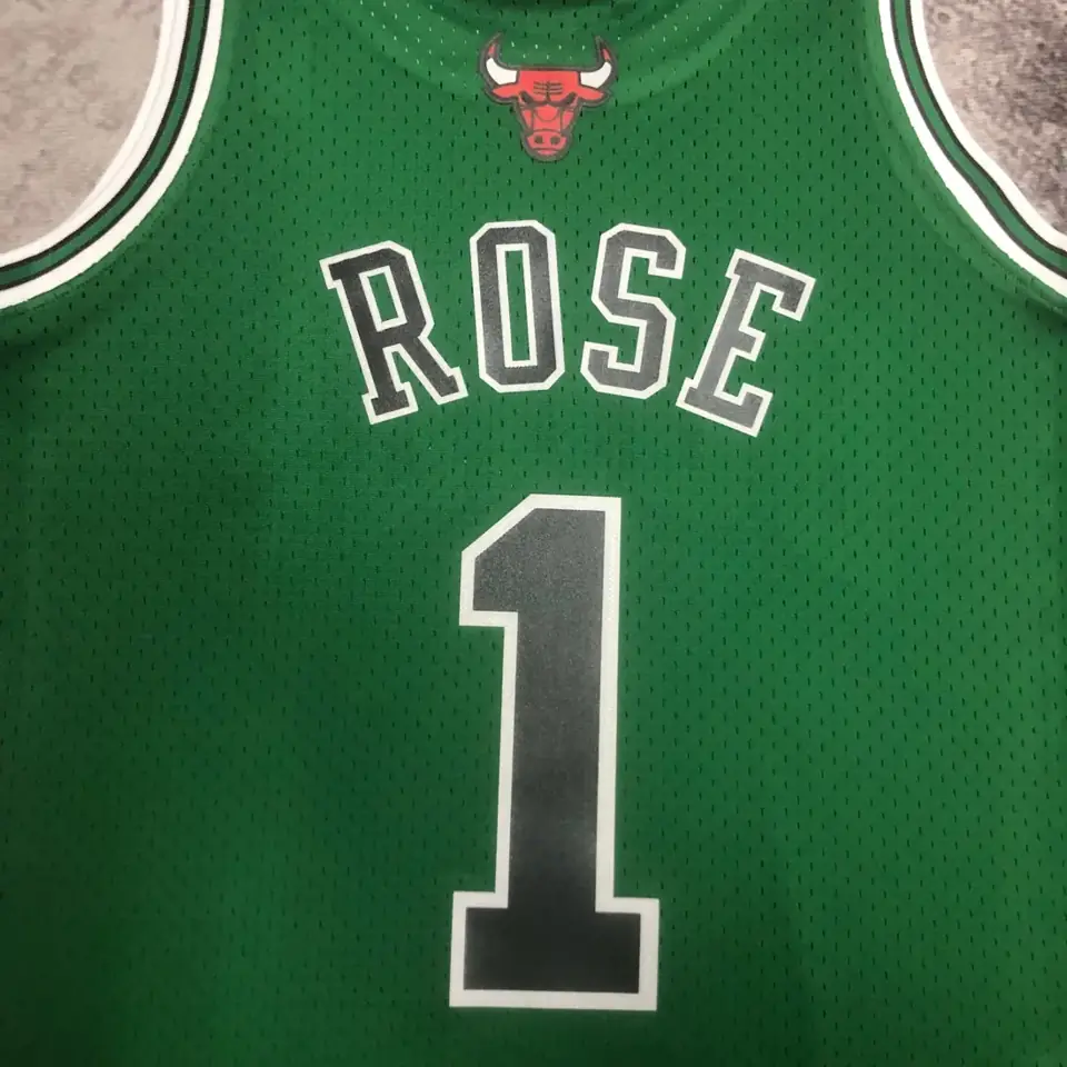 Foto 7 de MN camiseta retro termosellada: SW Chicago Bulls temporada 08/09 San Patricio verde n.º 1 Rose